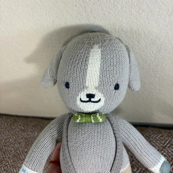 Cuddle and Kind Noah the Dog Plush Animal Toy Hand Knit Peru 13" Baby Keepsake - Picture 4 of 8